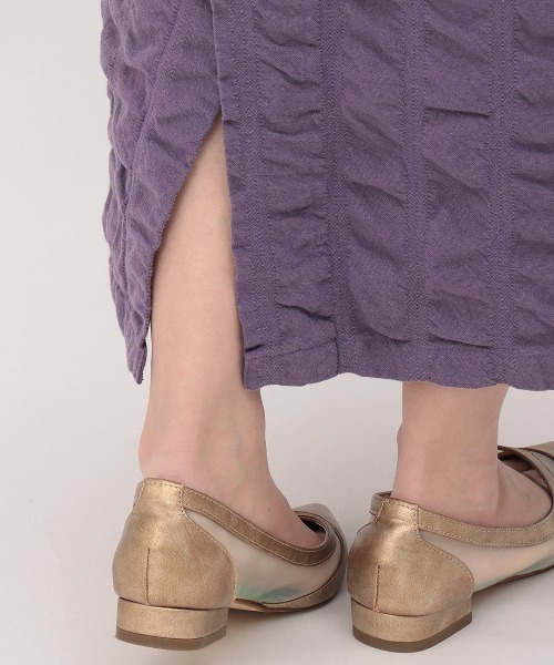 チチカカ（チチカカ）の「ギャザーストライプスカート（スカート・レディース・ベージュ/カーキ/パープル・FREE）」の15枚目の写真