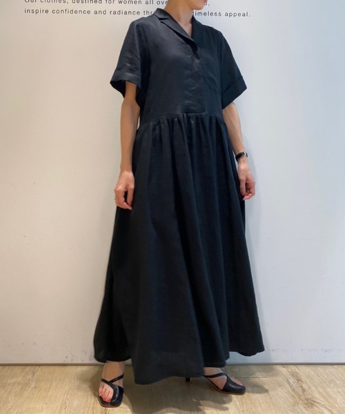 CADUNE（カデュネ）の「麻シャツワンピース（ワンピース）」 - WEAR
