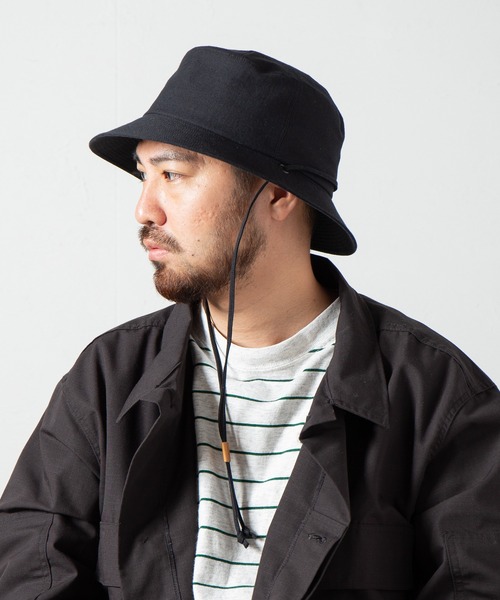 RACAL(ラカル)の「Draw Code Soft Bucket Hat / ドローコード付きソフトバケットハット(ハット・メンズ・ブラック/グレー/ベージュ・LARGE/MEDIUM)」の2枚目の写真