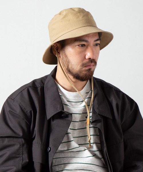 RACAL(ラカル)の「Draw Code Soft Bucket Hat / ドローコード付きソフトバケットハット(ハット・メンズ・ブラック/グレー/ベージュ・LARGE/MEDIUM)」の5枚目の写真