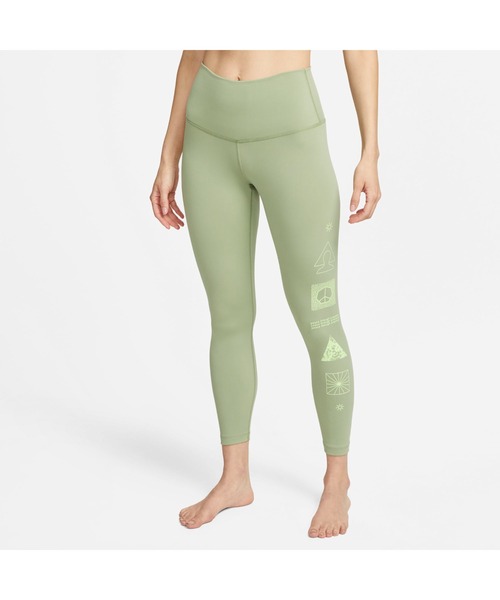 NIKE（ナイキ）の「ナイキ NIKE ナイキ ウィメンズ NY DF HR グラフィック 7/8 タイツ（タイツ/ストッキング・レディース・グリーン/ブラック・L/M/S）」の2枚目の写真