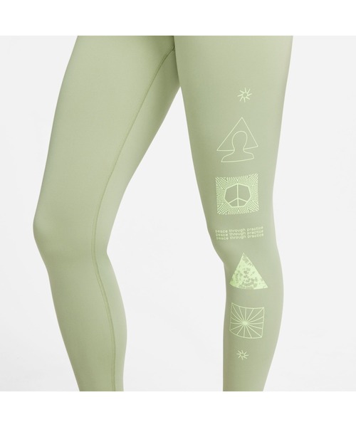 NIKE（ナイキ）の「ナイキ NIKE ナイキ ウィメンズ NY DF HR グラフィック 7/8 タイツ（タイツ/ストッキング・レディース・グリーン/ブラック・L/M/S）」の5枚目の写真