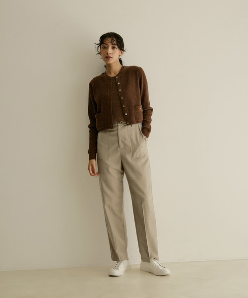 SALON adam et rope'（サロン アダム エ ロペ）の「ウールサキソニーベイカーパンツ（その他パンツ・レディース・ベージュ/カーキ/オレンジ・S/M）」の4枚目の写真