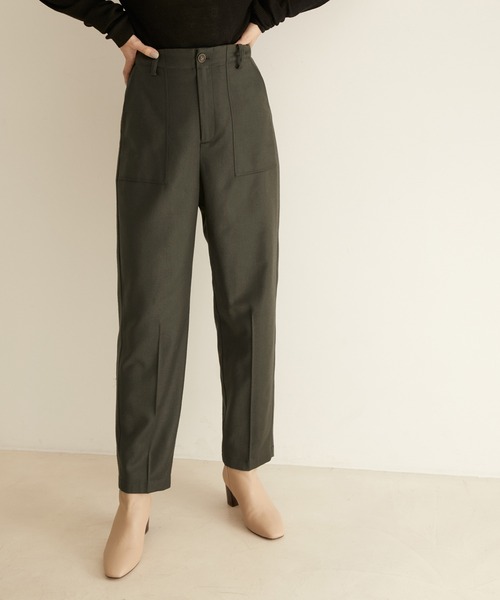 SALON adam et rope'（サロン アダム エ ロペ）の「ウールサキソニーベイカーパンツ（その他パンツ・レディース・ベージュ/カーキ/オレンジ・S/M）」の2枚目の写真