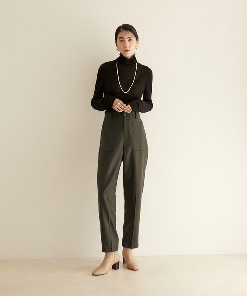 SALON adam et rope'（サロン アダム エ ロペ）の「ウールサキソニーベイカーパンツ（その他パンツ・レディース・ベージュ/カーキ/オレンジ・S/M）」の17枚目の写真