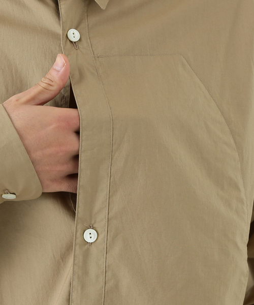 beta post(ベータポスト)の「【BETA POST / ベータポスト】 FLY FRONT POCKET SHIRT(シャツ/ブラウス・メンズ・ブラック/ベージュ・MEDIUM/SMALL)」の11枚目の写真