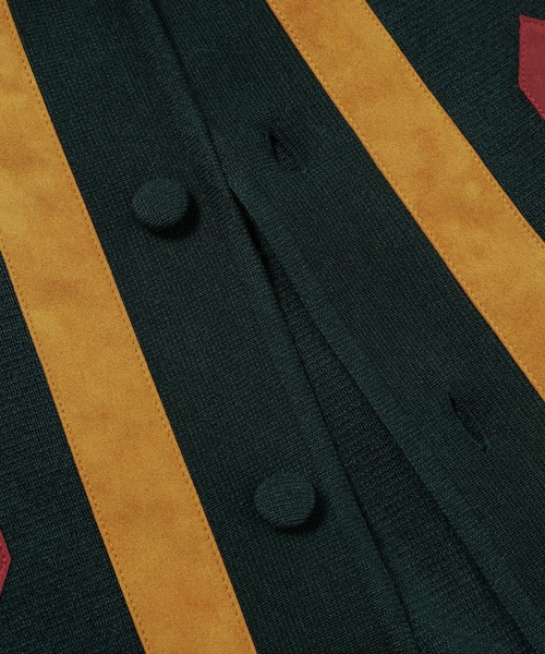 SASQUATCHfabrix.(サスクワァッチファブリックス)の「FAUX SUEDE SUEDE RASTA KNIT CARDIGAN(カーディガン/ボレロ・メンズ・ダークグリーン・M/L)」の4枚目の写真