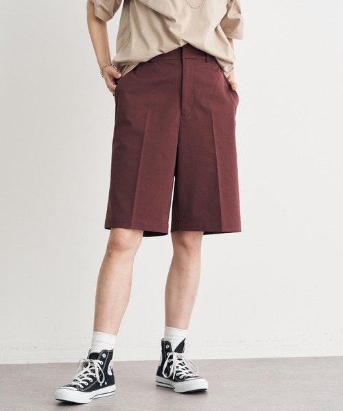 earth music&ecology（アースミュージックアンドエコロジー）の「チノショートパンツ（チノパンツ・レディース・ダークグリーン/ベージュ/バーガンディー/ダークネイビー・S/M/L）」の4枚目の写真