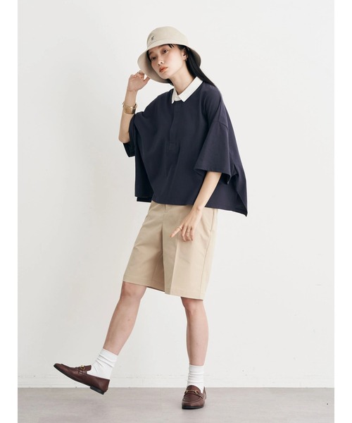 earth music&ecology（アースミュージックアンドエコロジー）の「チノショートパンツ（チノパンツ・レディース・ダークグリーン/ベージュ/バーガンディー/ダークネイビー・S/M/L）」の7枚目の写真