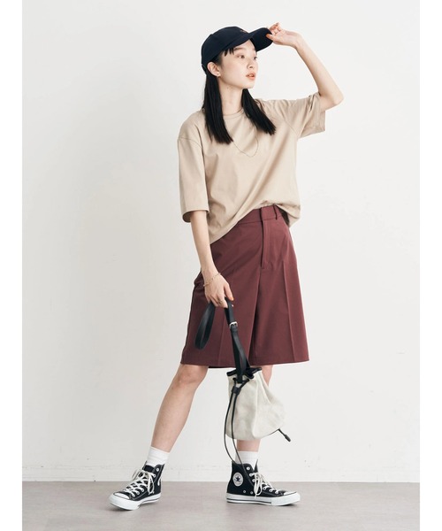 earth music&ecology（アースミュージックアンドエコロジー）の「チノショートパンツ（チノパンツ・レディース・ダークグリーン/ベージュ/バーガンディー/ダークネイビー・S/M/L）」の8枚目の写真