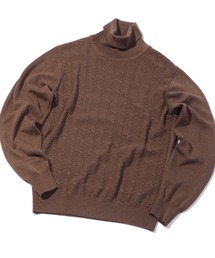 MEN'S BIGI | 12Gへリンボンジャガードタートルネックニット(ニット/セーター)
