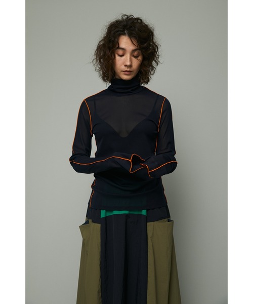 HeRIN.CYE(ヘリンドットサイ)の「Mellow mesh inner tops(Tシャツ/カットソー・レディース・レッド/ネイビー/ターコイズブルー/ライトベージュ/グレー・FREE)」の1枚目の写真