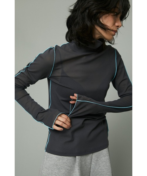 HeRIN.CYE(ヘリンドットサイ)の「Mellow mesh inner tops(Tシャツ/カットソー・レディース・レッド/ネイビー/ターコイズブルー/ライトベージュ/グレー・FREE)」の2枚目の写真