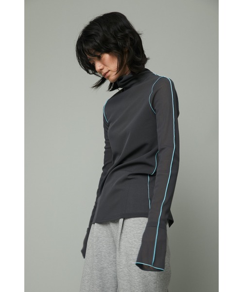 HeRIN.CYE(ヘリンドットサイ)の「Mellow mesh inner tops(Tシャツ/カットソー・レディース・レッド/ネイビー/ターコイズブルー/ライトベージュ/グレー・FREE)」の18枚目の写真