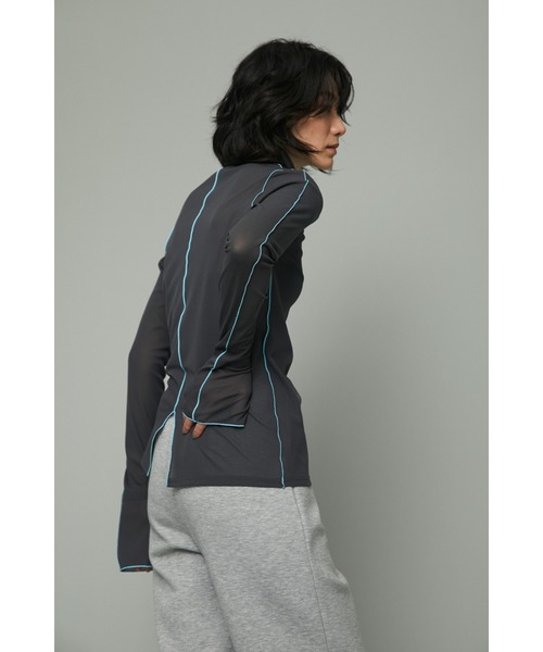 HeRIN.CYE(ヘリンドットサイ)の「Mellow mesh inner tops(Tシャツ/カットソー・レディース・レッド/ネイビー/ターコイズブルー/ライトベージュ/グレー・FREE)」の14枚目の写真