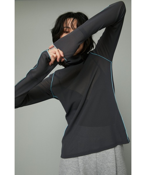 HeRIN.CYE(ヘリンドットサイ)の「Mellow mesh inner tops(Tシャツ/カットソー・レディース・レッド/ネイビー/ターコイズブルー/ライトベージュ/グレー・FREE)」の6枚目の写真