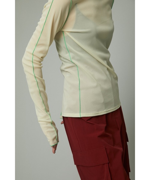 HeRIN.CYE(ヘリンドットサイ)の「Mellow mesh inner tops(Tシャツ/カットソー・レディース・レッド/ネイビー/ターコイズブルー/ライトベージュ/グレー・FREE)」の16枚目の写真