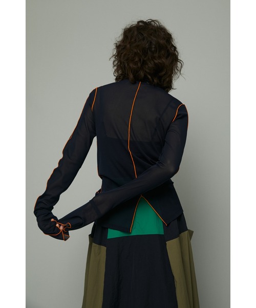 HeRIN.CYE(ヘリンドットサイ)の「Mellow mesh inner tops(Tシャツ/カットソー・レディース・レッド/ネイビー/ターコイズブルー/ライトベージュ/グレー・FREE)」の19枚目の写真