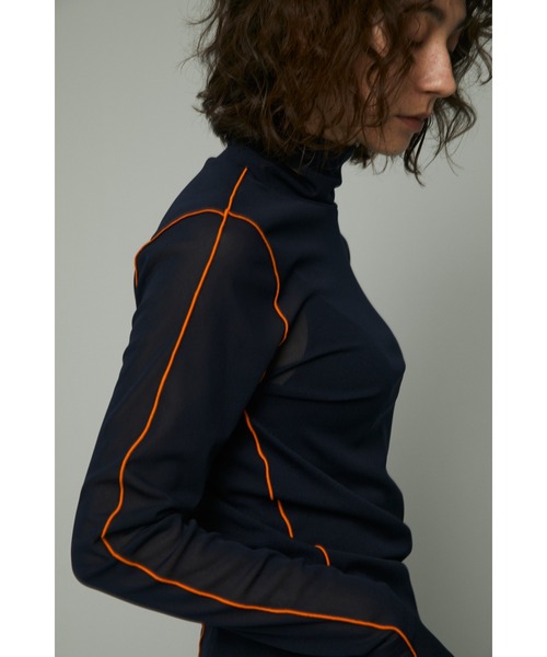 HeRIN.CYE(ヘリンドットサイ)の「Mellow mesh inner tops(Tシャツ/カットソー・レディース・レッド/ネイビー/ターコイズブルー/ライトベージュ/グレー・FREE)」の7枚目の写真