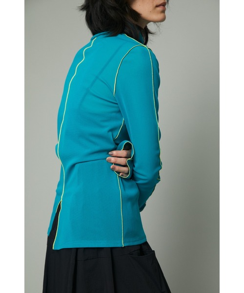 HeRIN.CYE(ヘリンドットサイ)の「Mellow mesh inner tops(Tシャツ/カットソー・レディース・レッド/ネイビー/ターコイズブルー/ライトベージュ/グレー・FREE)」の10枚目の写真