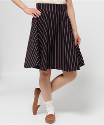 earth music&ecology | 【すきな丈スカート】ストライプミディフレアスカート(スカート)