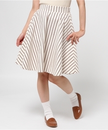 earth music&ecology | 【すきな丈スカート】ストライプミディフレアスカート(スカート)
