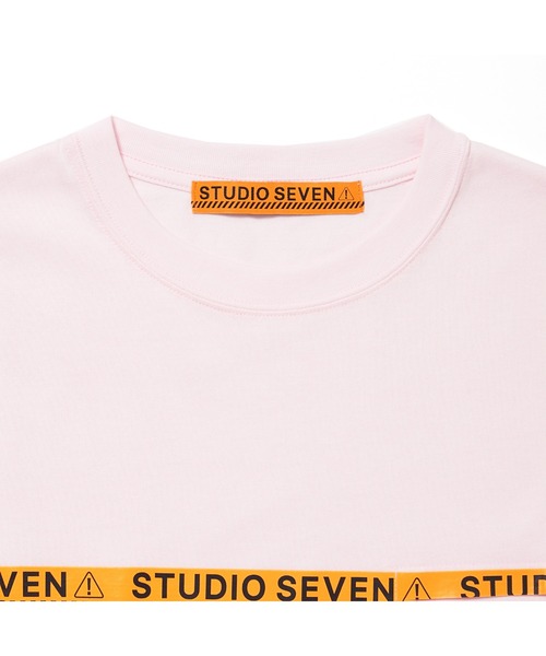 STUDIO SEVEN（スタジオ セブン）の「Caution Line Print Back Pocket Tee【STUDIOSEVEN/スタジオセブン】（Tシャツ/カットソー・メンズ・ホワイト/ミント/ライトピンク・MEDIUM/LARGE/X-LARGE）」の10枚目の写真