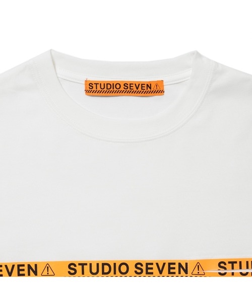 STUDIO SEVEN（スタジオ セブン）の「Caution Line Print Back Pocket Tee【STUDIOSEVEN/スタジオセブン】（Tシャツ/カットソー・メンズ・ホワイト/ミント/ライトピンク・MEDIUM/LARGE/X-LARGE）」の14枚目の写真