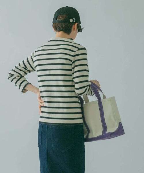 FORK&SPOON(フォークアンドスプーン)の「FORK&SPOON フライスボトルネックカットソー(Tシャツ/カットソー・レディース・ネイビー/ホワイト系その他・1)」の13枚目の写真
