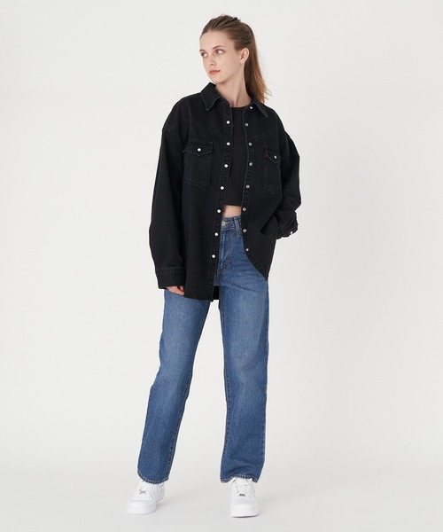 Levi's(リーバイス)の「Levi's/リーバイス DORSEY XL オーバーサイズ ウエスタンシャツ BLACK RINSE(その他トップス・レディース・ブラック・M/XS/S)」の2枚目の写真