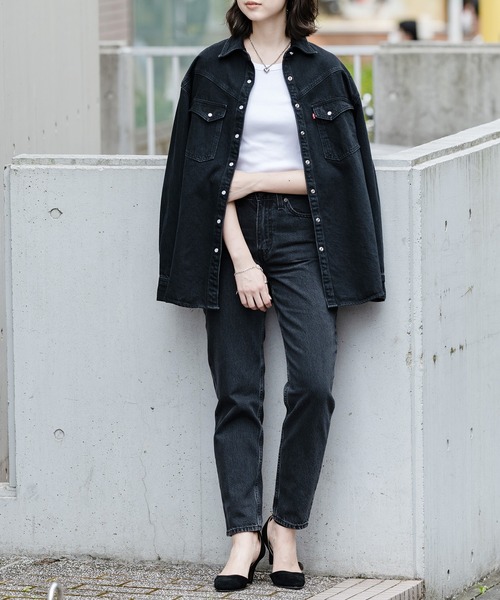 Levi's(リーバイス)の「Levi's/リーバイス DORSEY XL オーバーサイズ ウエスタンシャツ BLACK RINSE(その他トップス・レディース・ブラック・M/XS/S)」の8枚目の写真
