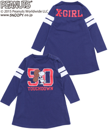 X-girl Stages | L/S TEE DRESS SNOOPY TOUCH DOWN(12M～3T)(ワンピース)