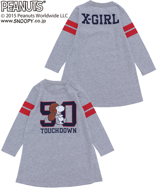 X-girl Stages(エックスガールステージス)の「L/S TEE DRESS SNOOPY TOUCH DOWN(12M~3T)(ワンピース・キッズ・ホワイト/アッシュ/ネイビー・12M/2T/3T)」の3枚目の写真