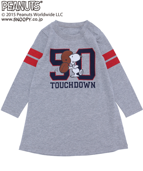 X-girl Stages(エックスガールステージス)の「L/S TEE DRESS SNOOPY TOUCH DOWN(12M~3T)(ワンピース・キッズ・ホワイト/アッシュ/ネイビー・12M/2T/3T)」の10枚目の写真