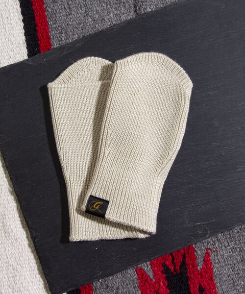 GLOSTER（グロスター）の「【GLOSTER/グロスター】抗ピリング リブニットアームカバー フィンガーレスグローブ（手袋・メンズ・ブラック/ベージュ/ネイビー/グレー/オレンジ/マスタード/バイオレット/キナリ・FREE）」の2枚目の写真