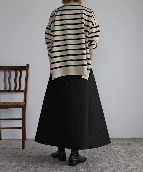 Bonjour Sagan（ボンジュールサガン）の「ボリュームフレアキルティングスカート（スカート・レディース・ブラック/ベージュ/カーキ/アイボリー・FREE）」の21枚目の写真