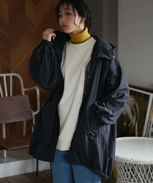 CRAFT STANDARD BOUTIQUE(クラフトスタンダードブティック)の「ミドル丈モンスターパーカー(その他アウター・レディース・カーキ/ブラック・M)」の2枚目の写真
