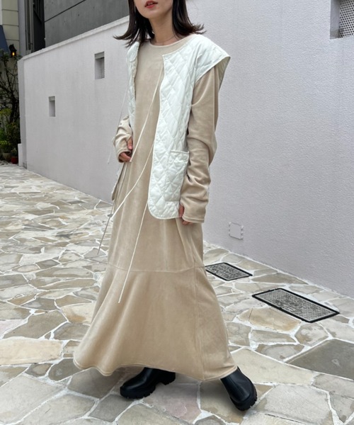 定価6万 Rene Gather Sweet ベロアティアードワンピース 36 定価6万