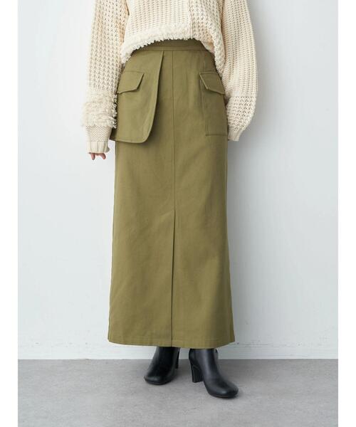 earth music&ecology（アースミュージックアンドエコロジー）の「アウトポケットスカート（スカート・レディース・カーキ/ブラック・FREE）」の17枚目の写真
