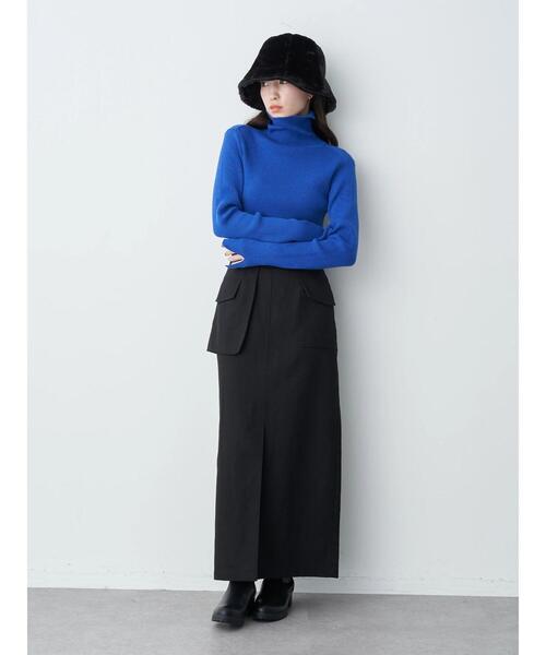 earth music&ecology（アースミュージックアンドエコロジー）の「アウトポケットスカート（スカート・レディース・カーキ/ブラック・FREE）」の20枚目の写真