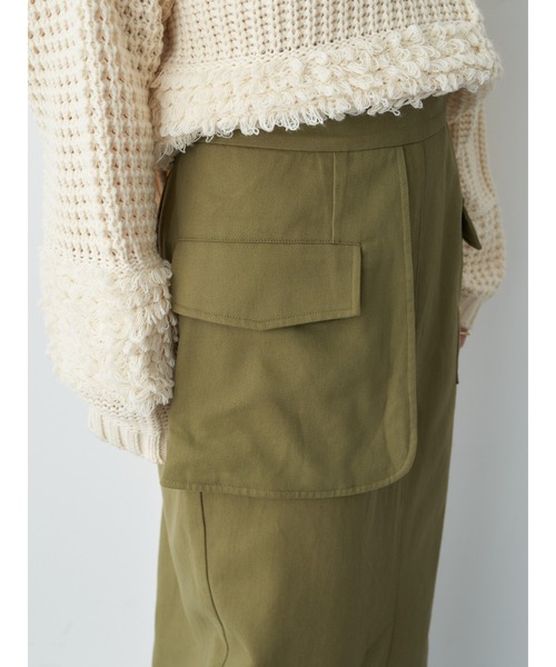 earth music&ecology（アースミュージックアンドエコロジー）の「アウトポケットスカート（スカート・レディース・カーキ/ブラック・FREE）」の12枚目の写真