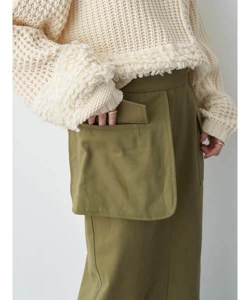 earth music&ecology（アースミュージックアンドエコロジー）の「アウトポケットスカート（スカート・レディース・カーキ/ブラック・FREE）」の13枚目の写真