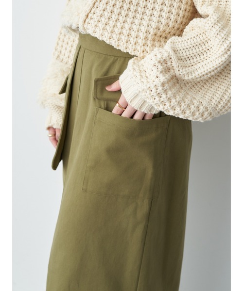 earth music&ecology（アースミュージックアンドエコロジー）の「アウトポケットスカート（スカート・レディース・カーキ/ブラック・FREE）」の14枚目の写真