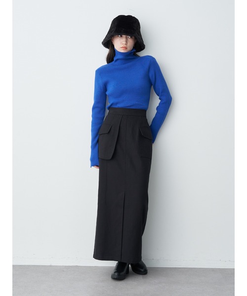 earth music&ecology（アースミュージックアンドエコロジー）の「アウトポケットスカート（スカート・レディース・カーキ/ブラック・FREE）」の9枚目の写真