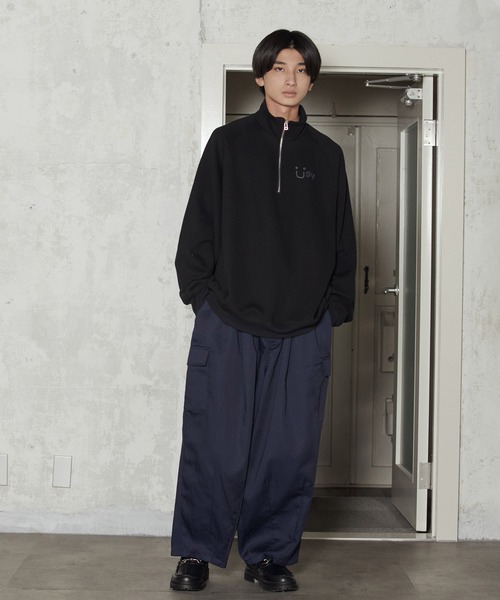 iisy（イージー）の「iisy / ハーフジップスウェット（スウェット・メンズ・ブラック/キナリ/ブラック系その他2・L/S/M）」の9枚目の写真