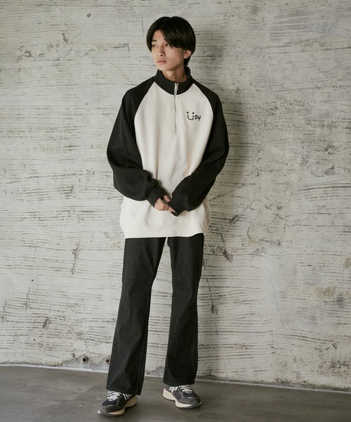 iisy（イージー）の「iisy / ハーフジップスウェット（スウェット・メンズ・ブラック/キナリ/ブラック系その他2・L/S/M）」の5枚目の写真
