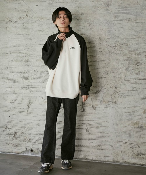 iisy（イージー）の「iisy / ハーフジップスウェット（スウェット・メンズ・ブラック/キナリ/ブラック系その他2・L/S/M）」の13枚目の写真