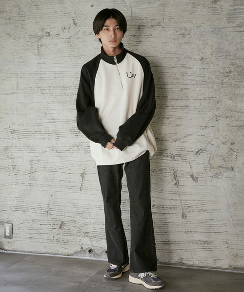iisy（イージー）の「iisy / ハーフジップスウェット（スウェット・メンズ・ブラック/キナリ/ブラック系その他2・L/S/M）」の22枚目の写真