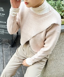 アシメステッチニット／【WEB/EC限定商品】