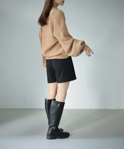 cheriella(シェリエラ)の「【cheriella】WEB限定片畦キーネックニット(ニット/セーター・レディース・ブラック/ベージュ/アイボリー・M)」の7枚目の写真